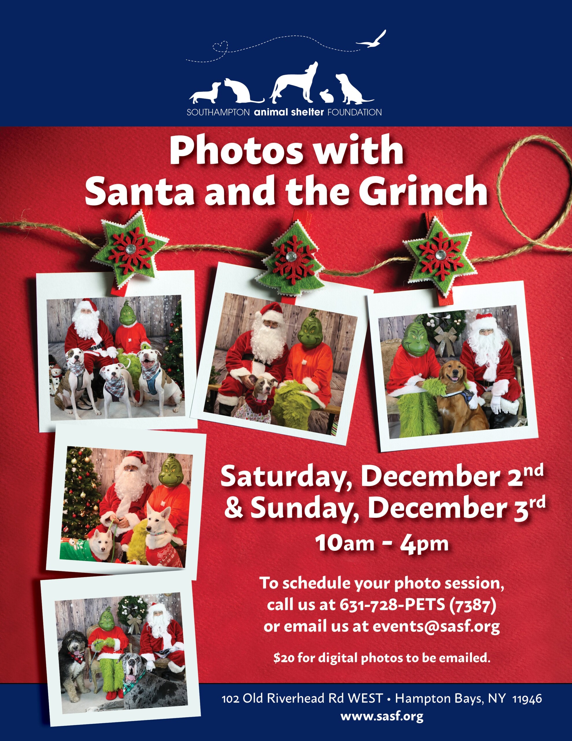 photos with santa and the grinch flyer